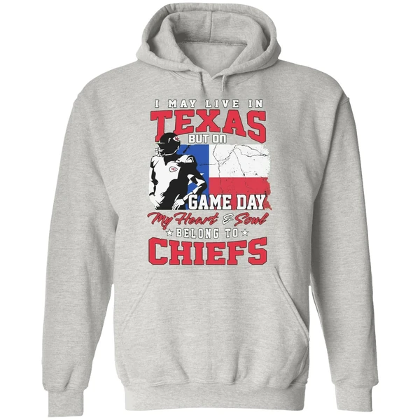 I May Live In Texas But Gameday My Heart And Soul Belong To Kansas City Chiefs Flag Hoodie - Image 9