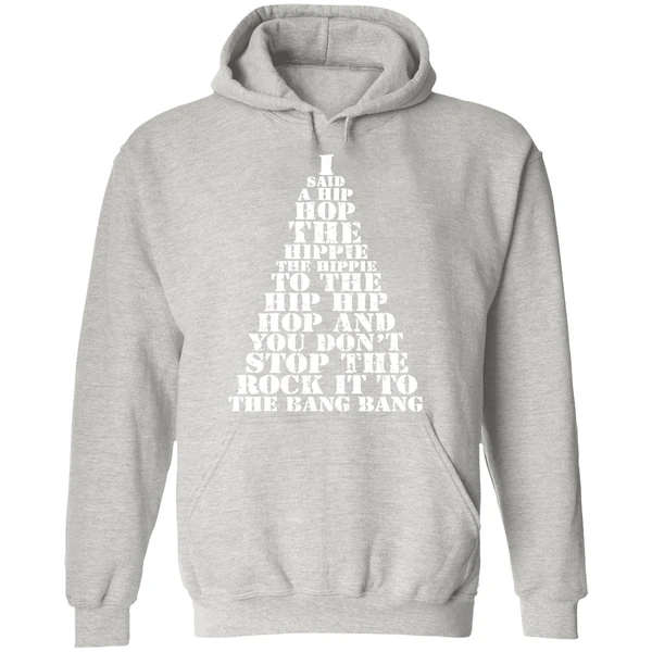 I Said A Hip Hop The Hippie The Hippie To The Hip Hip Hop Christmas Tree Hoodie - Image 9