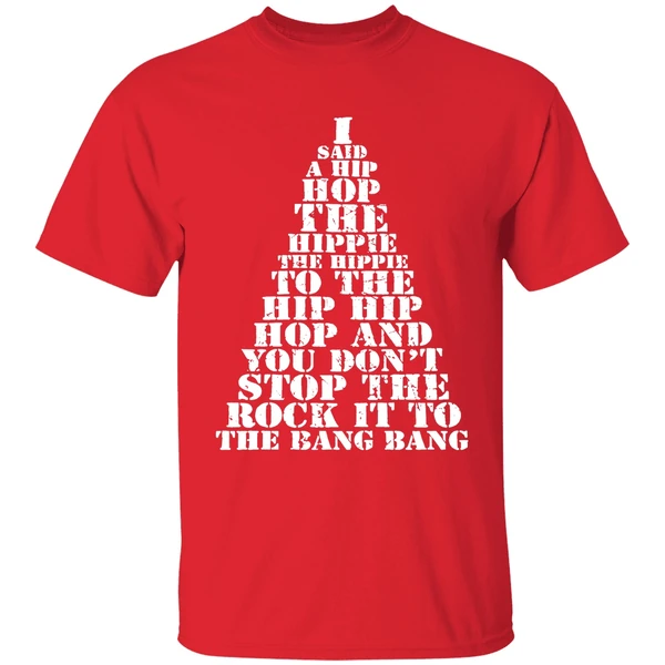 I Said A Hip Hop The Hippie The Hippie To The Hip Hip Hop Christmas Tree Shirt - Image 7
