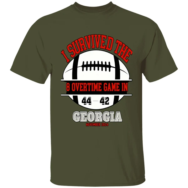 I Survived The 8 Overtime Game In Georgia 44 42 Beat Texas Shirt - Image 3