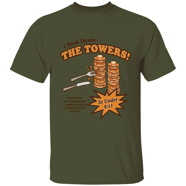 I Took Down The Towers In Under 9 11 Devour Two Towering Pancake Stacks In Under 9 Minutes 1 1 Sends Shirt - Image 9