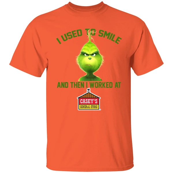 I Used To Smile And Then I Worked At Caseys General Stores Grinch Shirt - Image 5