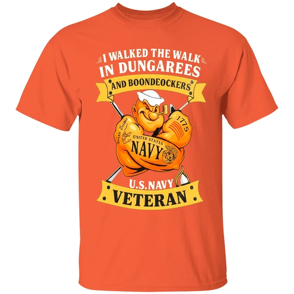 i-walked-the-walk-in-dungarees-and-boondockers-us-navy-veteran-shirt-orange