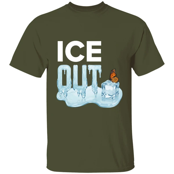 ice out butterfly shirt militarygreen