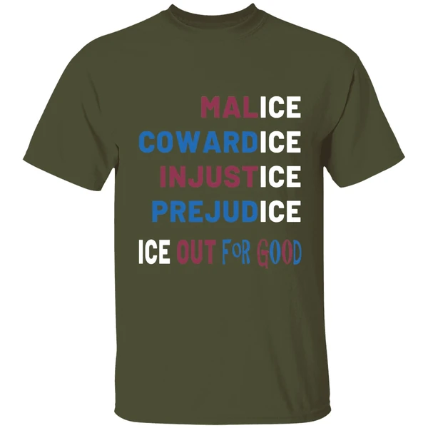 ice out for good anti ice protest shirt militarygreen