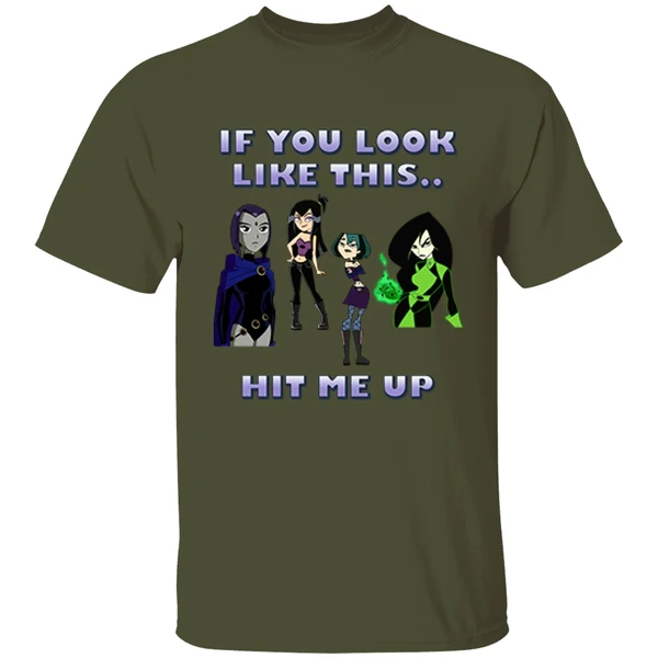 If You Look Like This Hit Me Up Goth Girl Shirt - Image 3