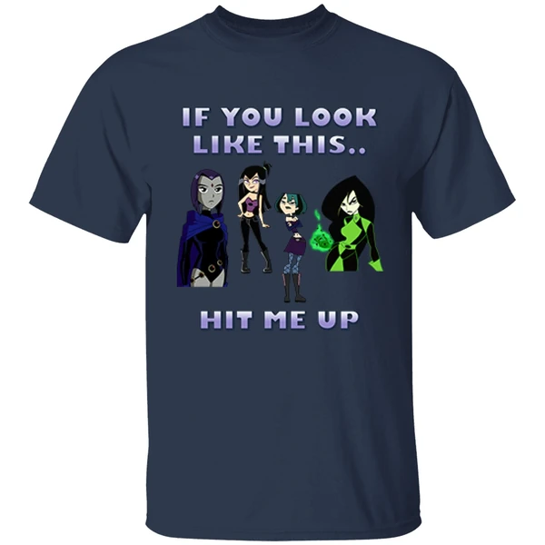 If You Look Like This Hit Me Up Goth Girl Shirt - Image 4