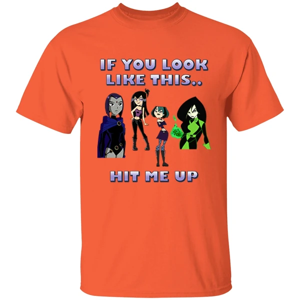 If You Look Like This Hit Me Up Goth Girl Shirt - Image 5
