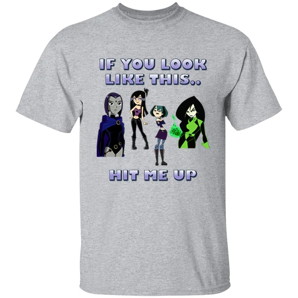 If You Look Like This Hit Me Up Goth Girl Shirt - Image 8