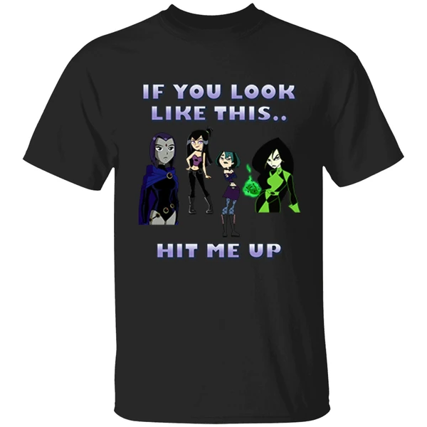 If You Look Like This Hit Me Up Goth Girl Shirt - Image 9