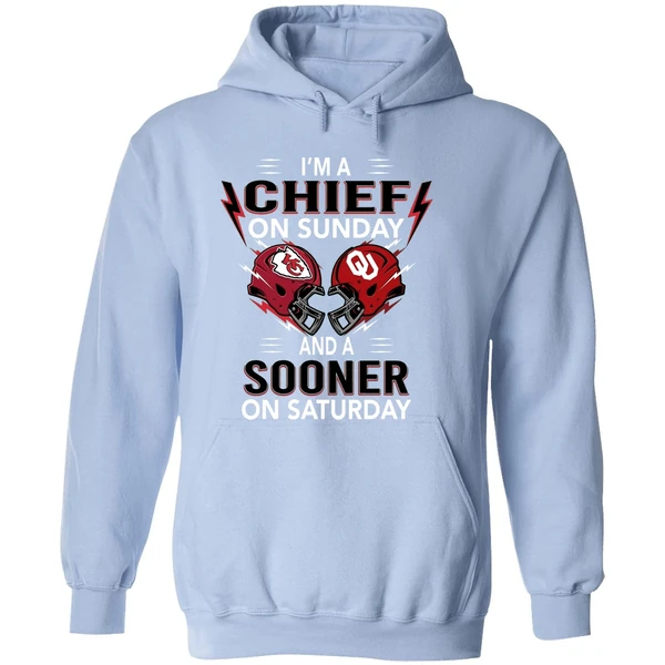 Im A Kansas City Chiefs On Sunday And A Oklahoma Sooners On Saturday Hoodie - Image 4