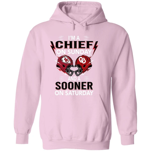 Im A Kansas City Chiefs On Sunday And A Oklahoma Sooners On Saturday Hoodie - Image 5