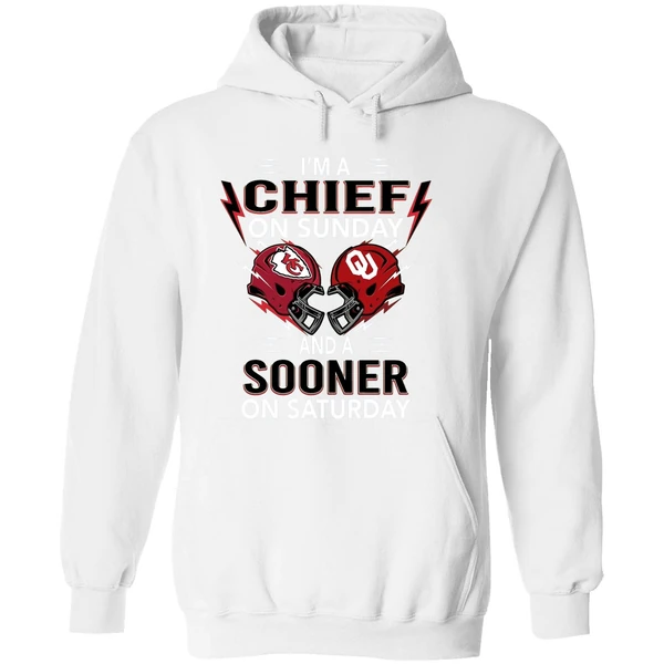 Im A Kansas City Chiefs On Sunday And A Oklahoma Sooners On Saturday Hoodie - Image 8