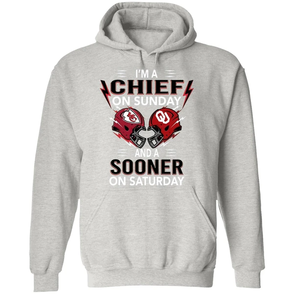 Im A Kansas City Chiefs On Sunday And A Oklahoma Sooners On Saturday Hoodie - Image 9