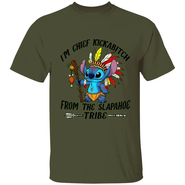 Im Chief Kickabitch From The Slapahoe Tribe Stitch Native Funny Meme Shirt - Image 3