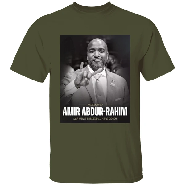 In Memoriam Amir Abdur Rahim Usf Mens Basketball Head Coach Shirt - Image 4