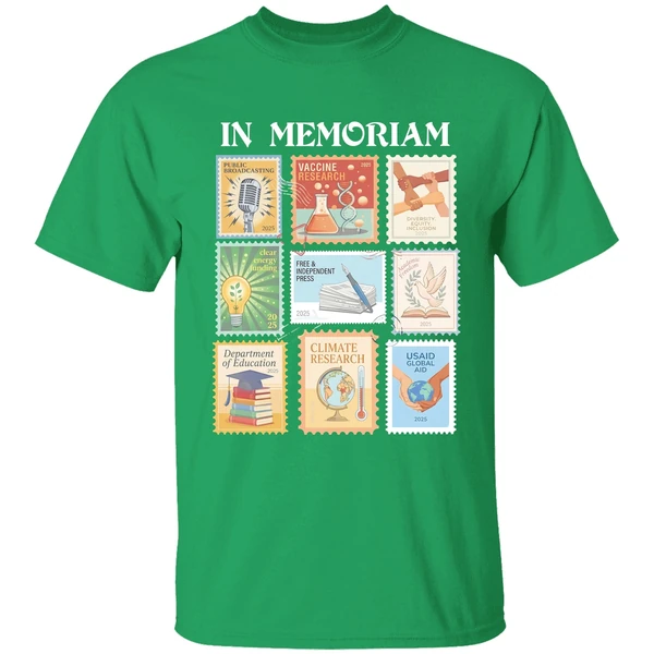 In Memoriam Postage Stamps Shirt - Image 2