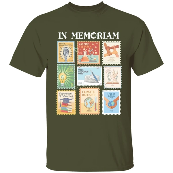 In Memoriam Postage Stamps Shirt - Image 4