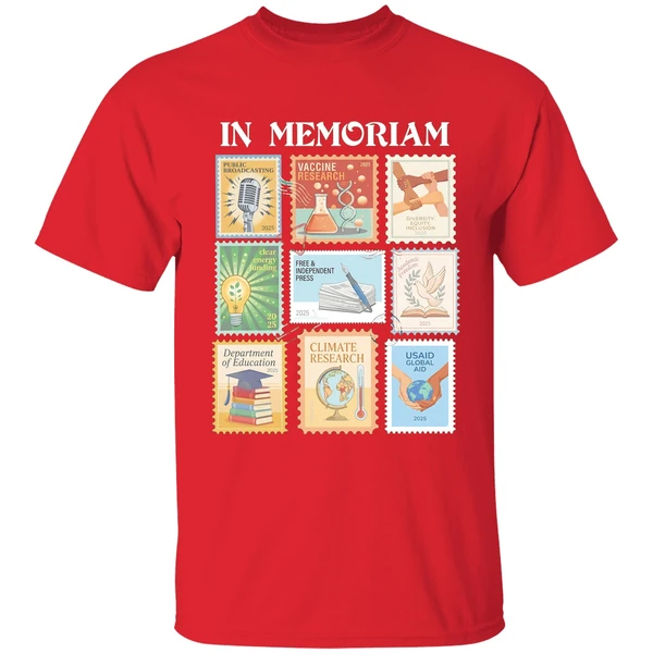 In Memoriam Postage Stamps Shirt - Image 7