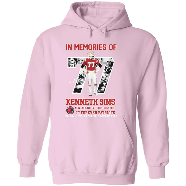 In Memories Of Kenneth Sims New England Patriots 1982 1989 77 Forever Patriots Hoodie - Image 5