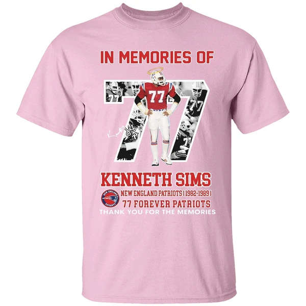 In Memories Of Kenneth Sims New England Patriots 1982 1989 77 Forever Patriots Shirt - Image 3