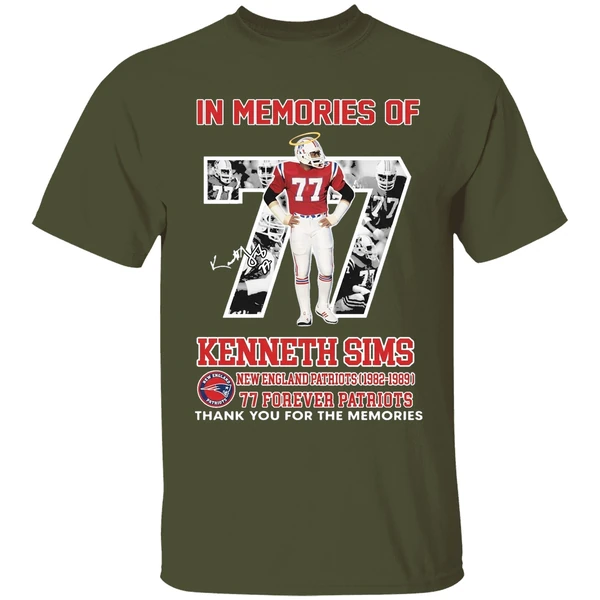 In Memories Of Kenneth Sims New England Patriots 1982 1989 77 Forever Patriots Shirt - Image 4