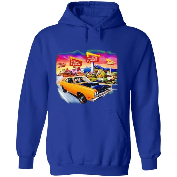 In N Out Burger Dodge Coronet Super Bee Car 2026 Graphic Hoodie - Image 7