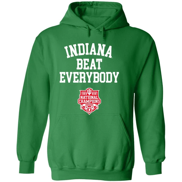 Indiana Beat Everybody 2025 Cfp National Champions Indiana Hoosiers Hoodie - Image 2