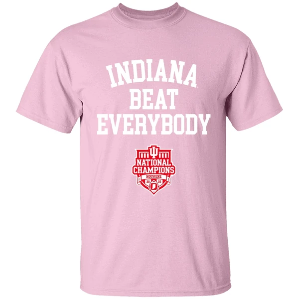 indiana beat everybody 2025 cfp national champions indiana hoosiers shirt lightpink