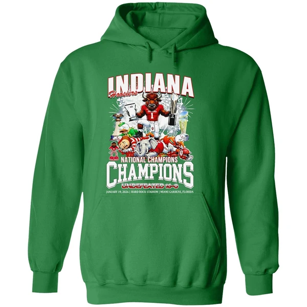 Indiana Hoosiers 2026 National Champions Undefeated 16 0 Hoodie - Image 2
