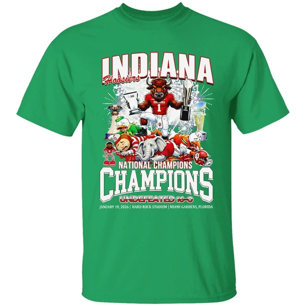 Indiana Hoosiers 2026 National Champions Undefeated 16 0 Shirt - Image 2