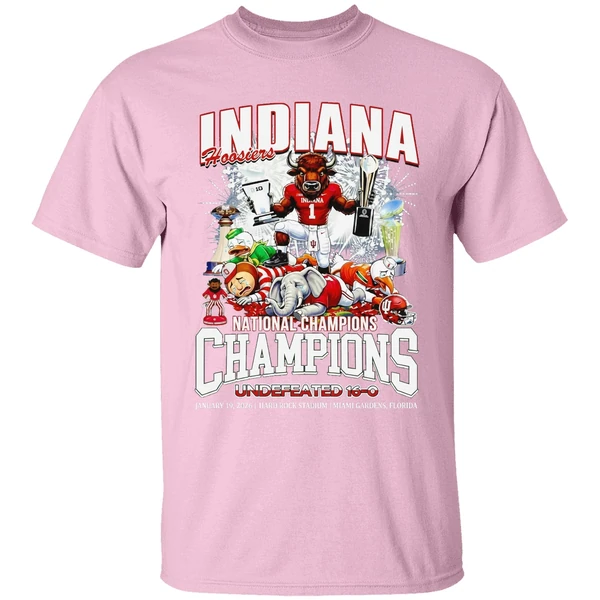 Indiana Hoosiers 2026 National Champions Undefeated 16 0 Shirt - Image 3