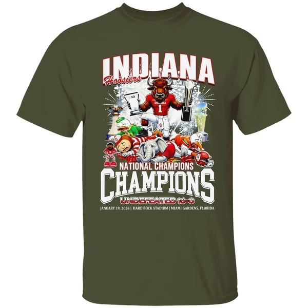 indiana hoosiers 2026 national champions undefeated 16 0 shirt militarygreen