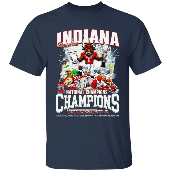 Indiana Hoosiers 2026 National Champions Undefeated 16 0 Shirt - Image 5