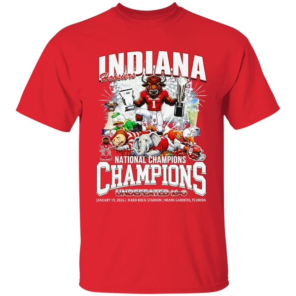 Indiana Hoosiers 2026 National Champions Undefeated 16 0 Shirt - Image 7