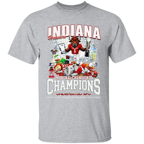 Indiana Hoosiers 2026 National Champions Undefeated 16 0 Shirt - Image 9
