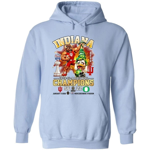 Indiana Hoosiers Beat Oregon Ducks 56 22 Chick Fil A Peach Bowl Champions 2026 Hoodie - Image 4