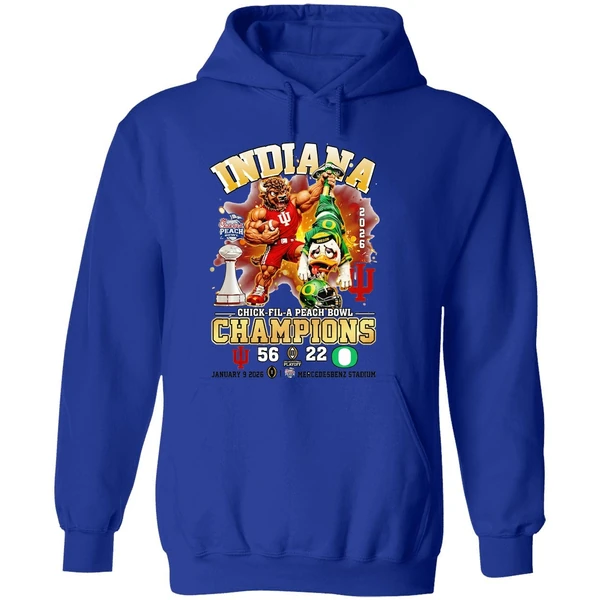 Indiana Hoosiers Beat Oregon Ducks 56 22 Chick Fil A Peach Bowl Champions 2026 Hoodie - Image 7