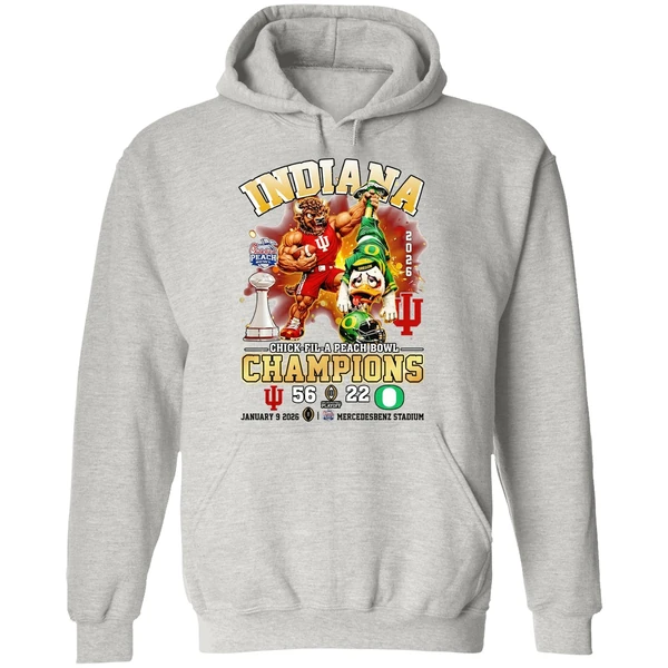 Indiana Hoosiers Beat Oregon Ducks 56 22 Chick Fil A Peach Bowl Champions 2026 Hoodie - Image 9
