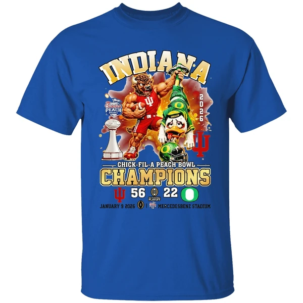 Indiana Hoosiers Beat Oregon Ducks 56 22 Chick Fil A Peach Bowl Champions 2026 Shirt - Image 8