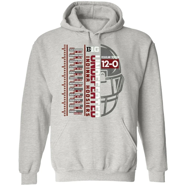 Indiana Hoosiers Big Ten Football Championship 2025 Undefeated Regular Season Hoodie - Image 9