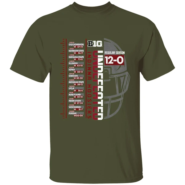 Indiana Hoosiers Big Ten Football Championship 2025 Undefeated Regular Season Shirt - Image 4