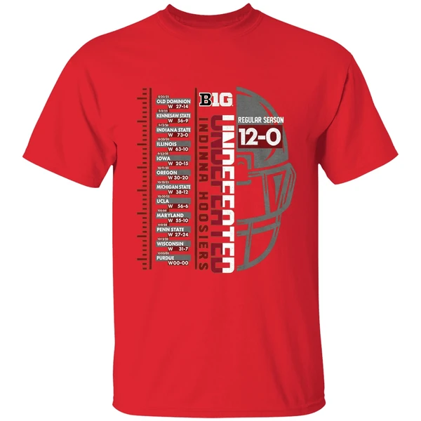 Indiana Hoosiers Big Ten Football Championship 2025 Undefeated Regular Season Shirt - Image 7