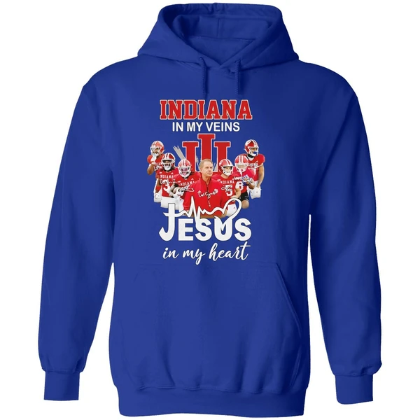 Indiana Hoosiers In Mt Veins Jesus In My Heart Players And Coach Hoodie - Image 7