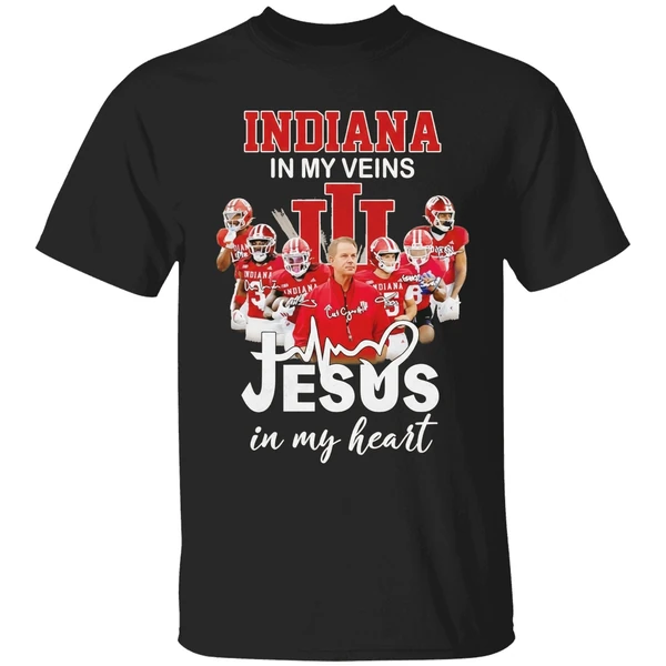 Indiana Hoosiers In Mt Veins Jesus In My Heart Players And Coach Shirt