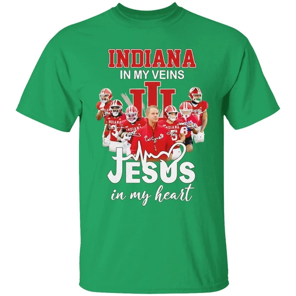 Indiana Hoosiers In Mt Veins Jesus In My Heart Players And Coach Shirt - Image 2