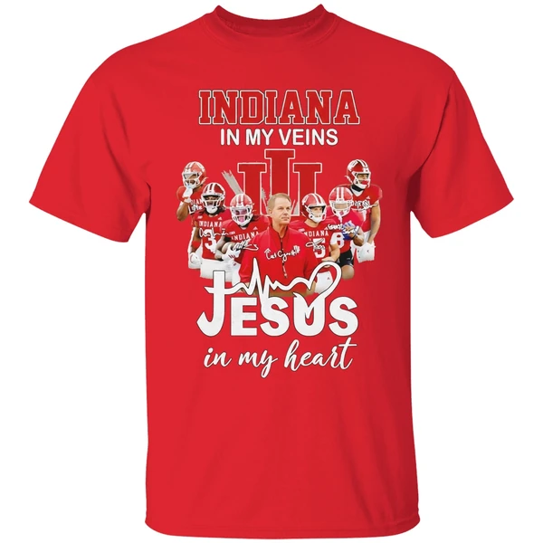 Indiana Hoosiers In Mt Veins Jesus In My Heart Players And Coach Shirt - Image 7