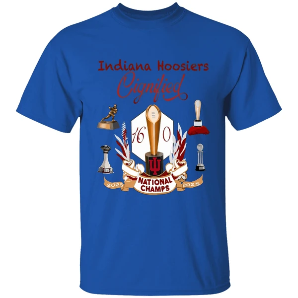 indiana hoosiers national champions 2025 2026 trophy 16 0 perfect shirt royalblue