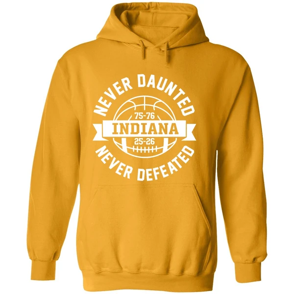 Indiana Hoosiers Never Daunted Never Defeated Indiana 75 76 Basketball Hoodie
