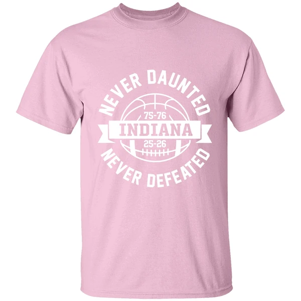 Indiana Hoosiers Never Daunted Never Defeated Indiana 75 76 Basketball Shirt - Image 3